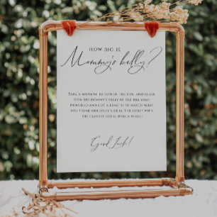 Whimsical Gender Neutral How Big Is Mummy's Belly Poster