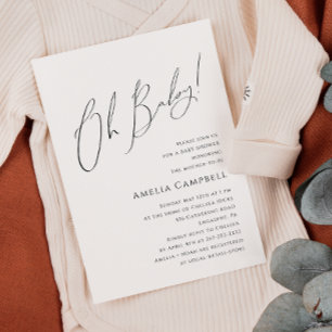 Whimsical Gender Neutral Oh Baby! Baby Shower Invitation