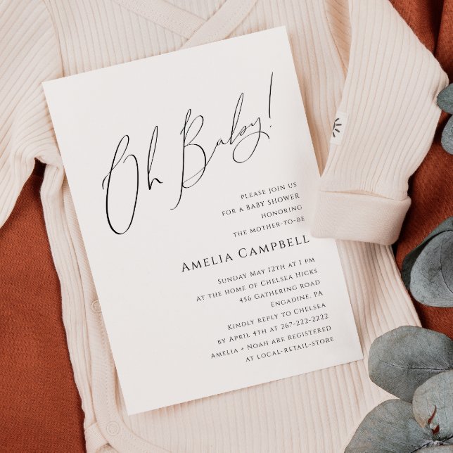 Whimsical Gender Neutral Oh Baby! Baby Shower  Invitation (Creator Uploaded)