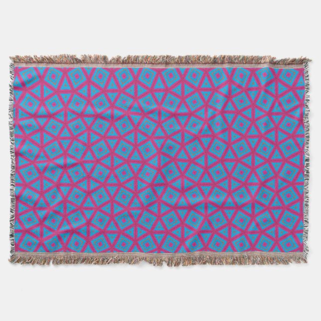 Whimsical Geometric Pattern Throw Blanket (Front)