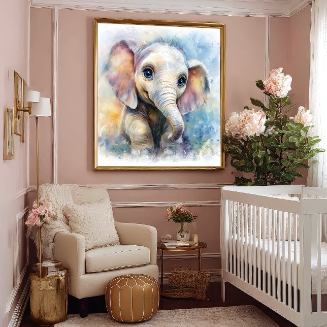 Whimsical Ghibli-Inspired Baby Elephant Art Print (Creator Uploaded)