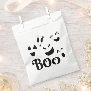 Whimsical Ghost Face "Boo" Halloween Party Favour Bag