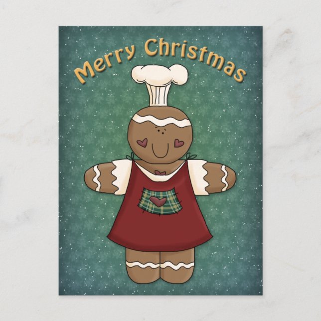 Whimsical Gingerbread Girl Postcard (Front)