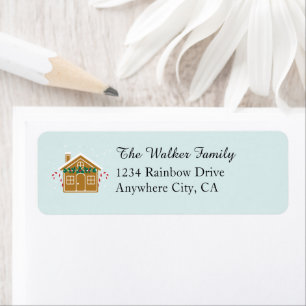 Whimsical Gingerbread House Holiday Address Label Return Address Label