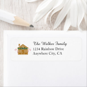 Whimsical Gingerbread House Holiday Address Label Return Address Label