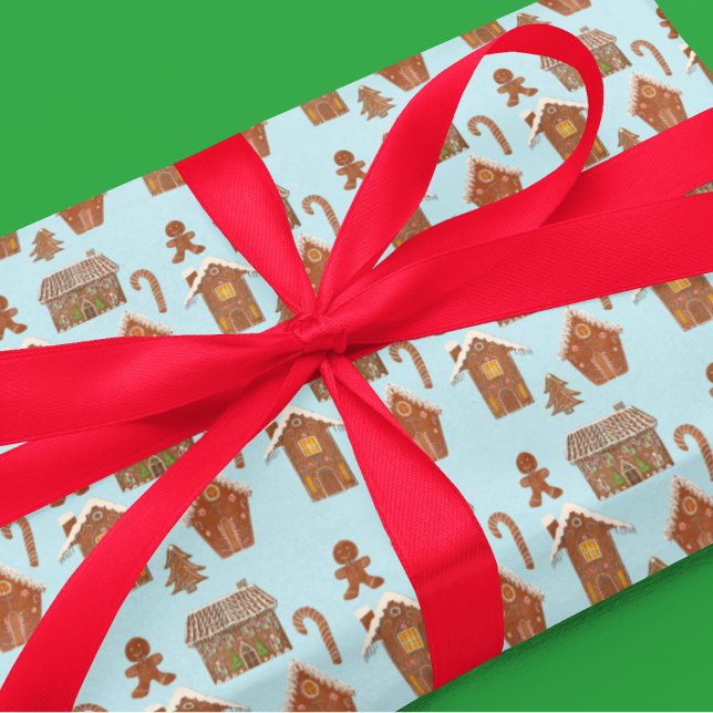 Whimsical Gingerbread Houses & Cookies Wrapping Paper (Make little hearts dance with delight - Whimsical Gingerbread Houses & Cookies Wrapping Paper!)