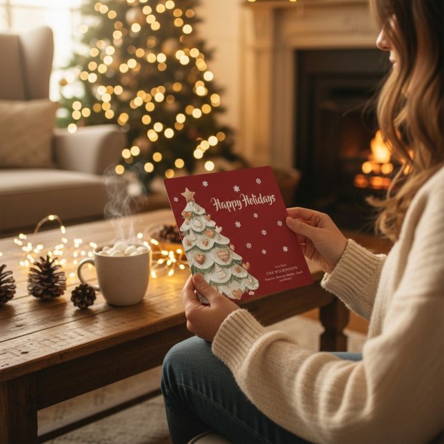 Whimsical Gingerbread Tree Holiday Greeting Card (Creator Uploaded)
