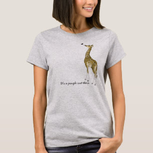 Whimsical Giraffe Butterfly T-shirts