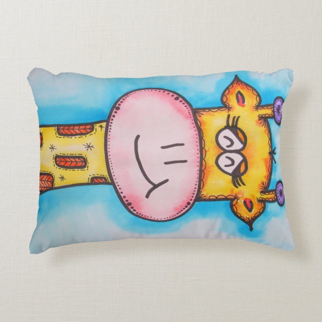 Whimsical Giraffe Decorative Cushion (Front)