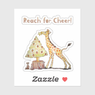 Whimsical Giraffe Holiday Tree Drawing