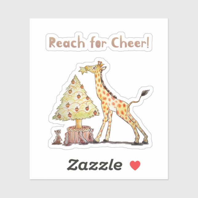 Whimsical Giraffe Holiday Tree Drawing (Sheet)