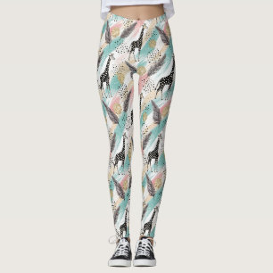 Whimsical Giraffe Polka Dot Pattern – Pastel Leggings
