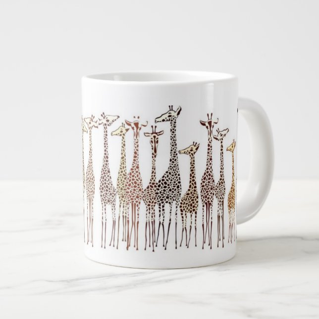 Whimsical Giraffes Large Coffee Mug (Front Right)