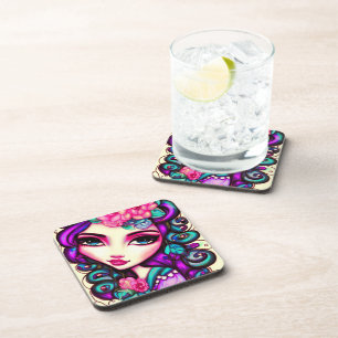 Whimsical Girl Artistic Coaster