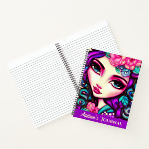 Whimsical Girl Artistic Notebook