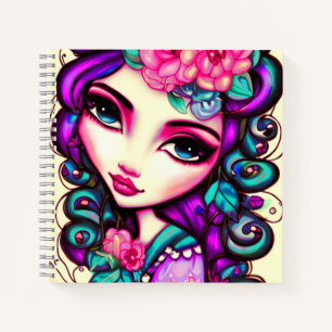 Whimsical Girl Artistic Notebook