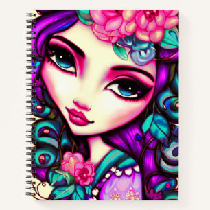Whimsical Girl Artistic Notebook