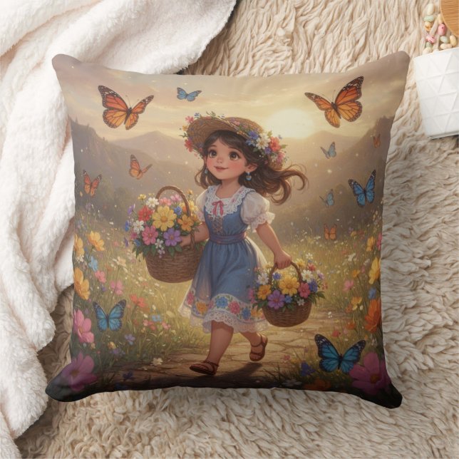 Whimsical Girl  Cushion (Blanket)