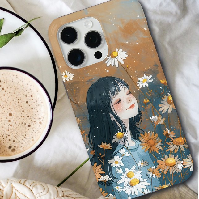 Whimsical Girl in Daisy Field: April Birth Flower Case-Mate iPhone Case (Creator Uploaded)