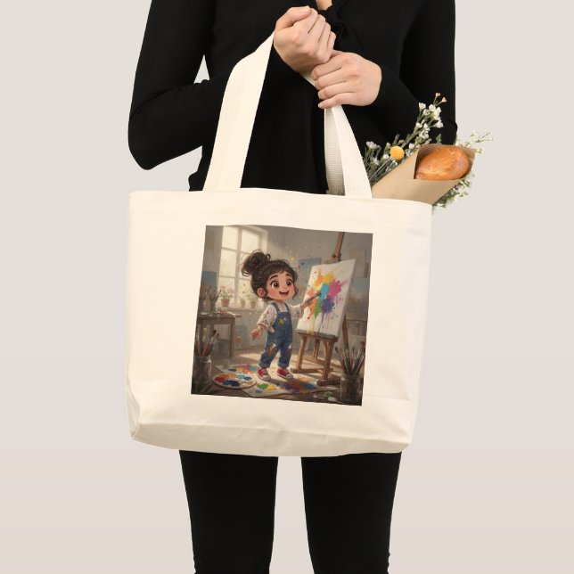 Whimsical Girl Tote Bag (Front (Product))