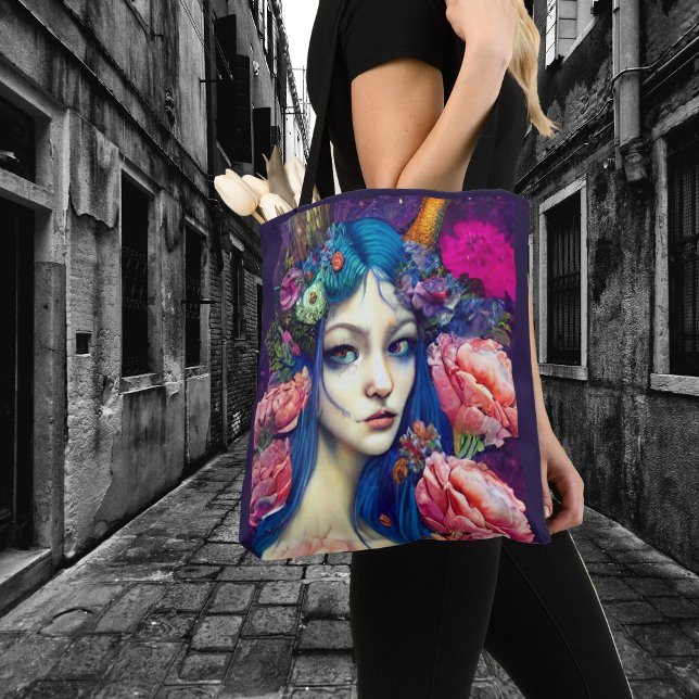 Whimsical Girls Face Nymph Fairy Witch Magical Tote Bag (Creator Uploaded)
