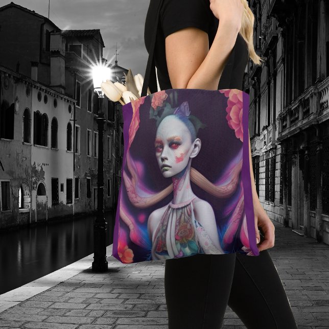 Whimsical Girls Face Nymph Fairy Witch Magical Tote Bag (Creator Uploaded)