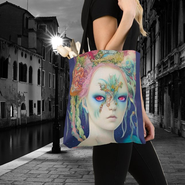 Whimsical Girls Face Nymph Fairy Witch Magical Tote Bag (Creator Uploaded)