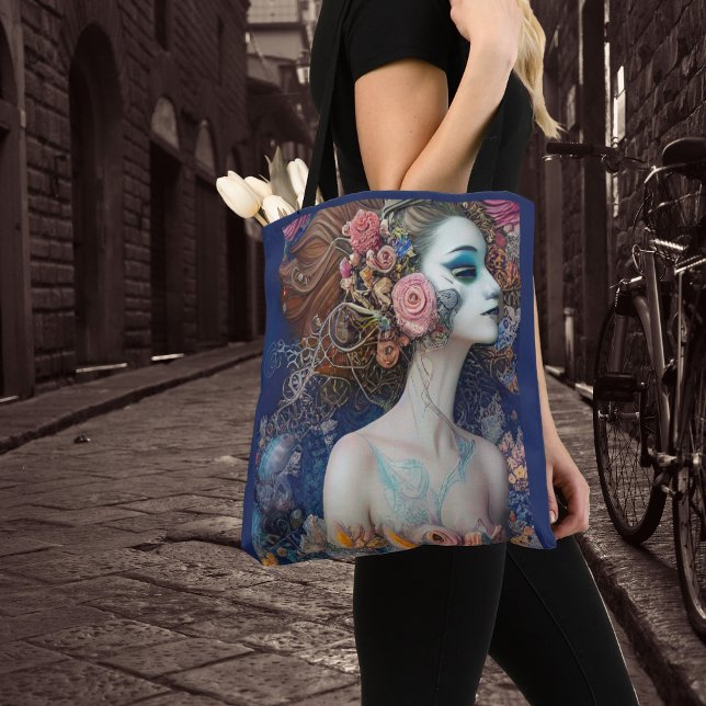 Whimsical Girls Face Nymph Fairy Witch Magical Tote Bag (Creator Uploaded)