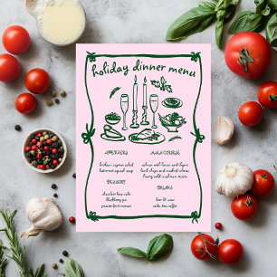 Whimsical Girly Christmas Holiday Dinner Party Menu