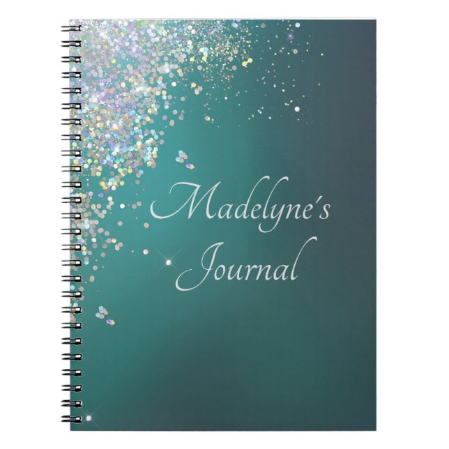 Whimsical Glittery Script Journal (Front)