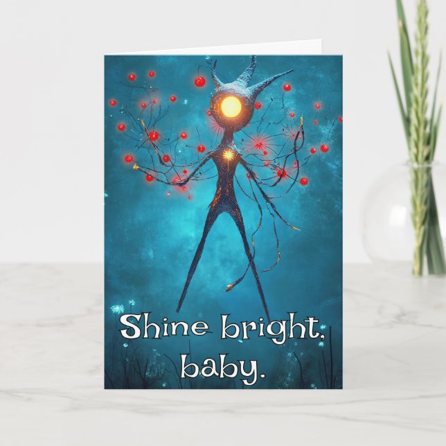 *~* Whimsical Glow Funny 31 Magical Christmas AP97 Thank You Card (Front)