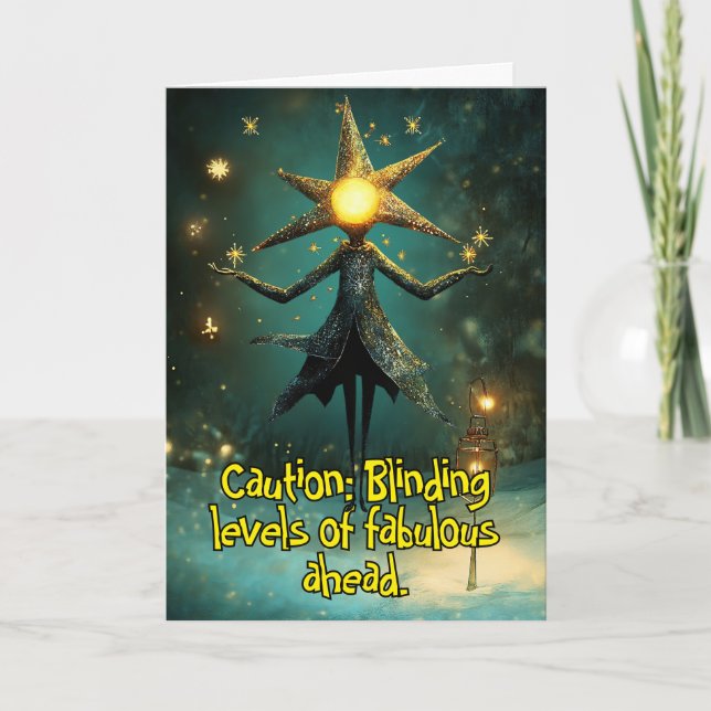 *~* Whimsical Glow Funny Magical 24 Christmas AP97 Thank You Card (Front)