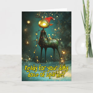 *~* Whimsical Glow Funny Magical 34 Christmas AP97 Thank You Card