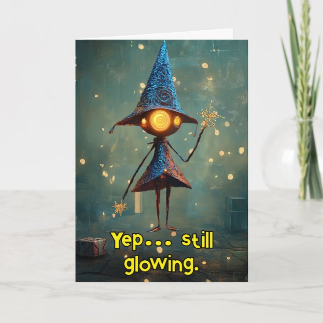 *~* Whimsical Glow Funny Magical Christmas AP97 Thank You Card (Front)