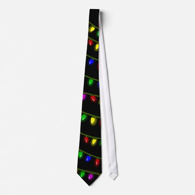 Whimsical Glowing Christmas Lights Tie (Front)