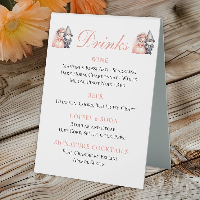 Whimsical Gnome Bride Groom Orange Wedding Bar  (Creator Uploaded)