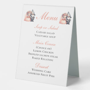 Whimsical Gnome Bride & Groom Rustic Wedding Menu