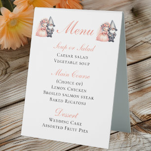 Whimsical Gnome Bride & Groom Rustic Wedding Menu