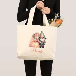 Whimsical Gnome Bride Wedding Tote Bag Gift