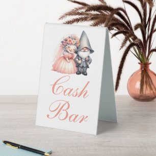 Whimsical Gnome Cash Bar Rustic Wedding Orange