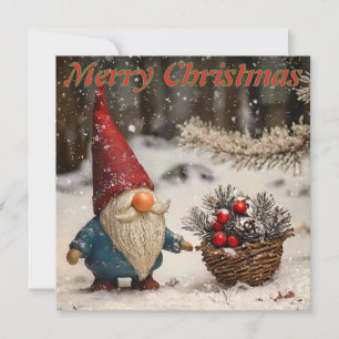 Whimsical Gnome Christmas Card