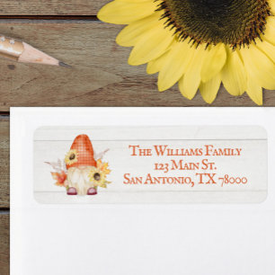 Whimsical Gnome Fall Return Address Return Address Label