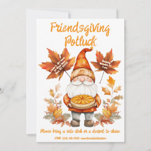 Whimsical Gnome Friendsgiving Invitation