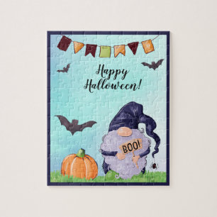 Whimsical Gnome Happy Halloween Jigsaw Puzzle