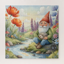 Whimsical gnome hedgehog puzzle