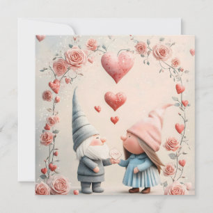 Whimsical Gnome Love: Adorable Valentine's Day Art Holiday Card