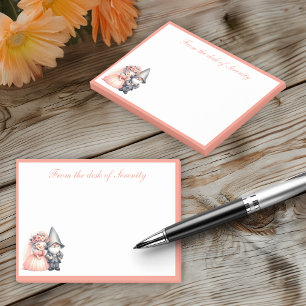 Whimsical Gnome Love Bride Groom Orange Wedding Post-it Notes