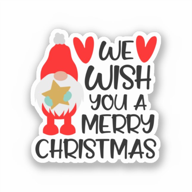 Whimsical Gnome - Merry Christmas Hearts (Front)