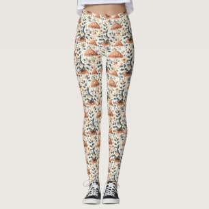 Whimsical Gnome & Mushroom Enchanting Woodland Leggings