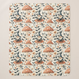 Whimsical Gnome & Mushroom Enchanting Woodland Sherpa Blanket
